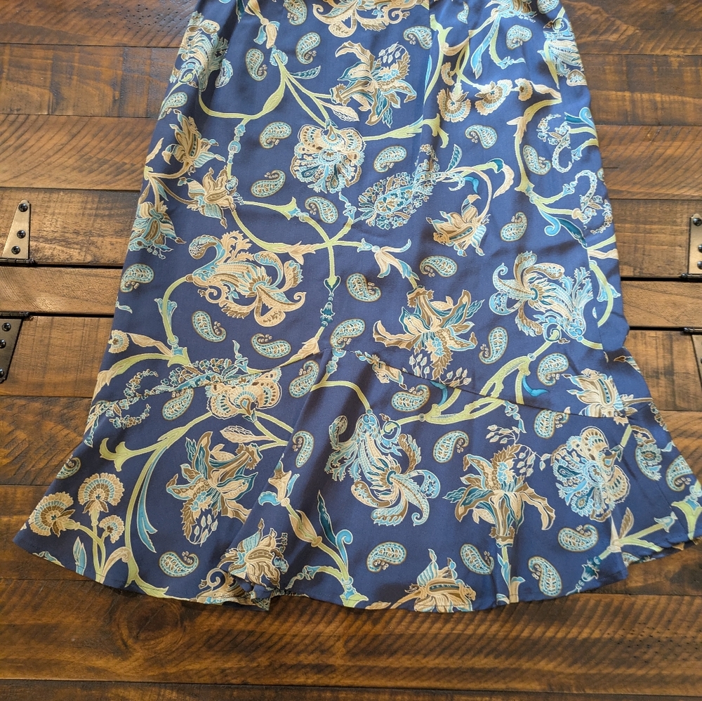 Talbot's Silk Floral Skirt Size 8 - Picture 7 of 12